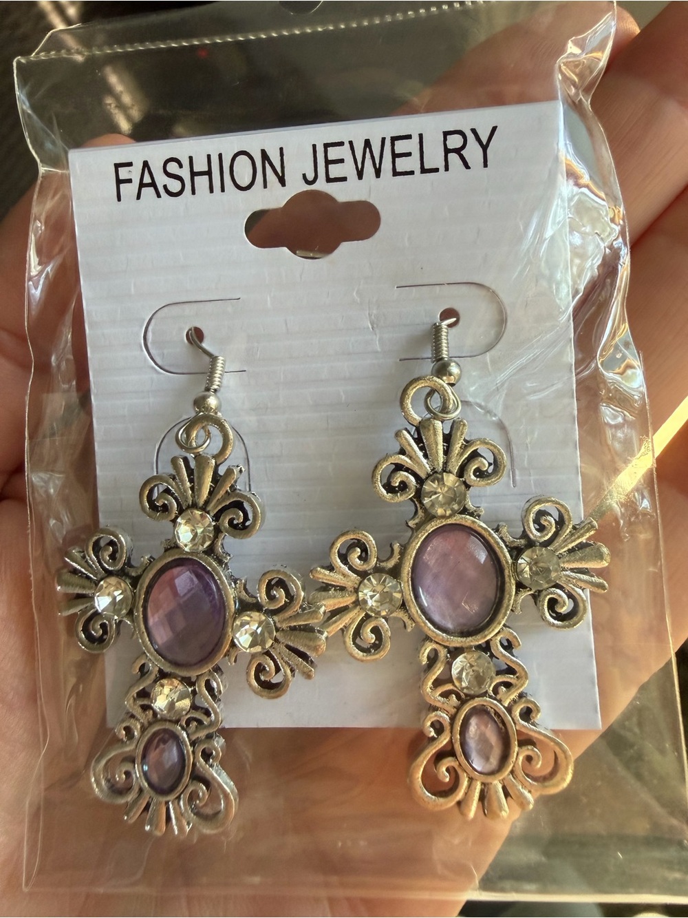 Cross statement costume jewelry earrings gifts holiday formal party office art